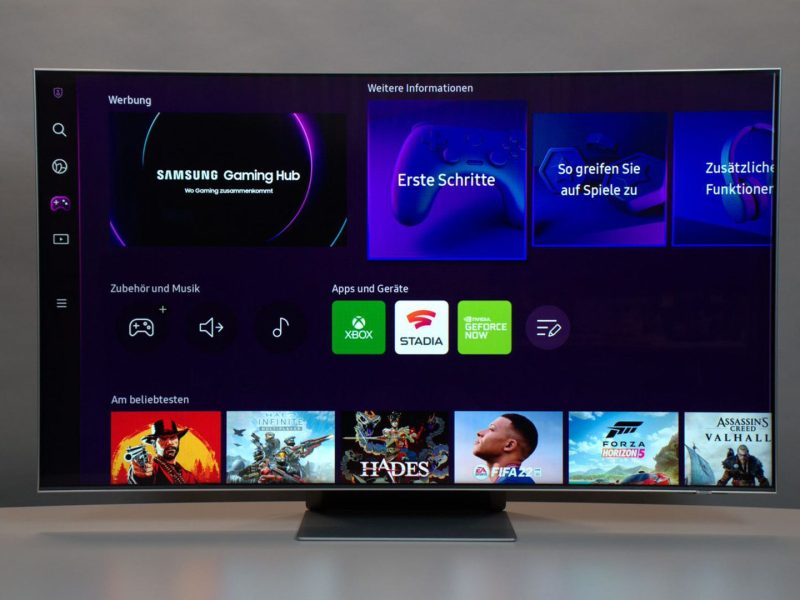 Samsung TV Bildschirm mit Smart Hub ohne Steam Link
