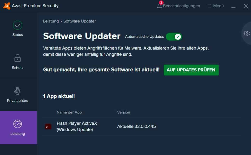 Avast Virenschutz mit Zusatz