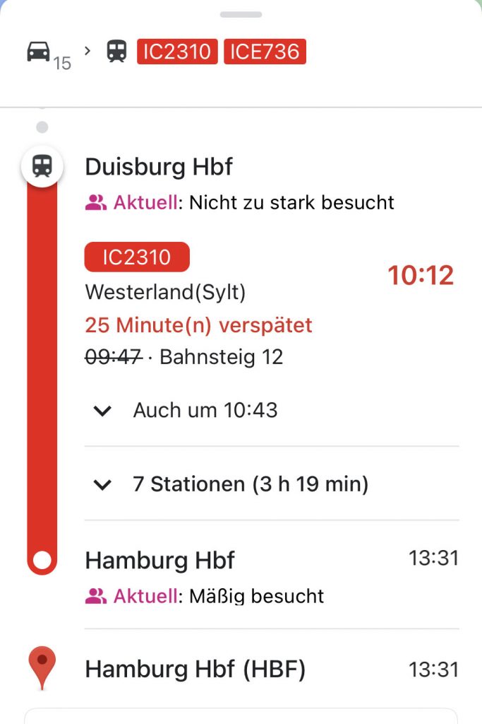 Google Maps Bahninfos