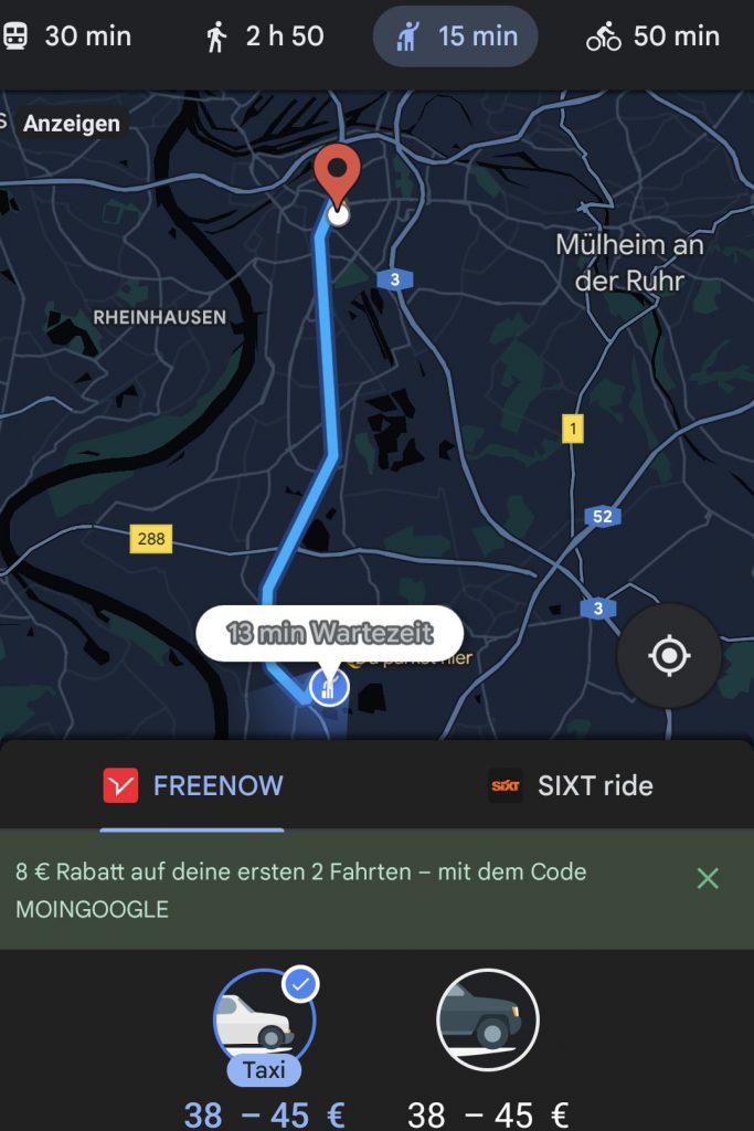Taxi per Maps ordern