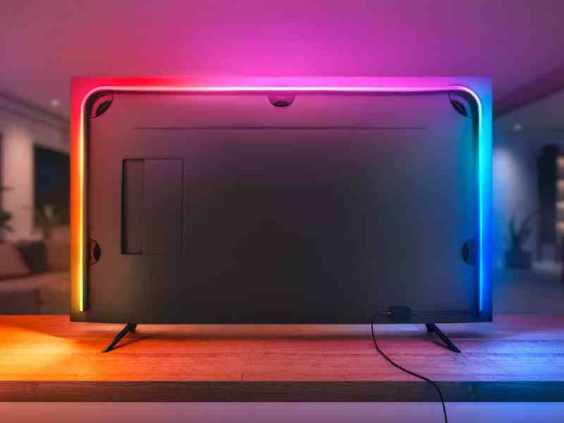 Fernseher-Rückseite mit Philips Hue Lightstrip
