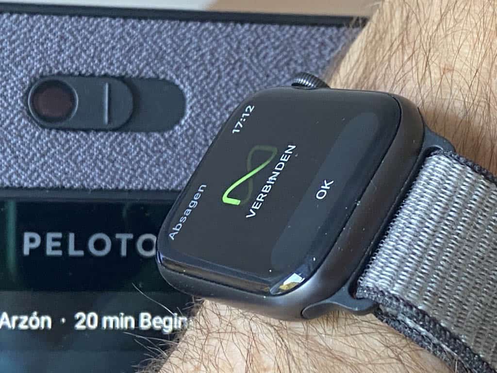 Peloton Bike+ mit Applewatch verbunden