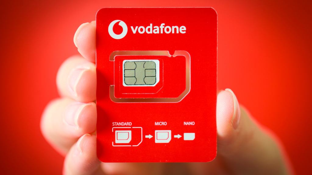 Vodafone SIM-Karte in Halterung