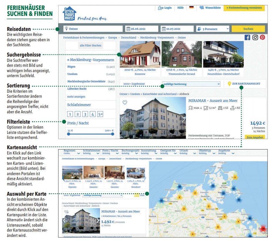 Wie die Suche bei ferienhaus-miete.de funktioniert