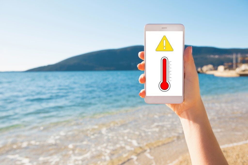 Smartphone bei hohen Temperaturen