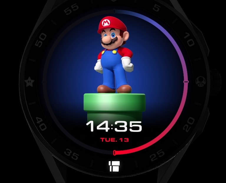 Super Mario als Bild auf einer Smartwatch
