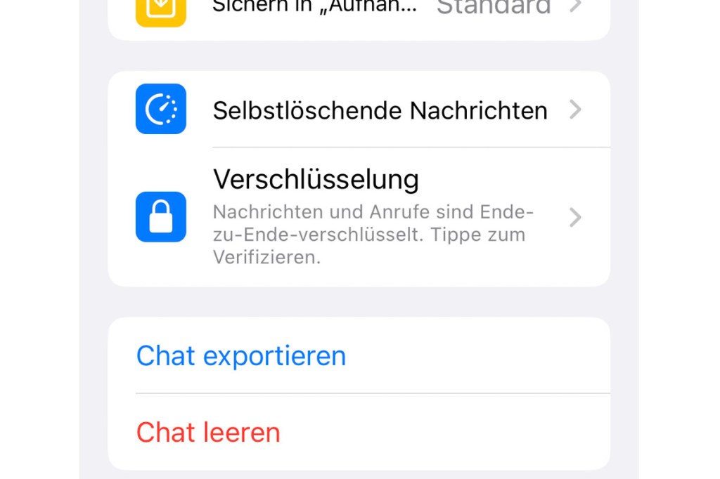 WhatsApp Chats löschen