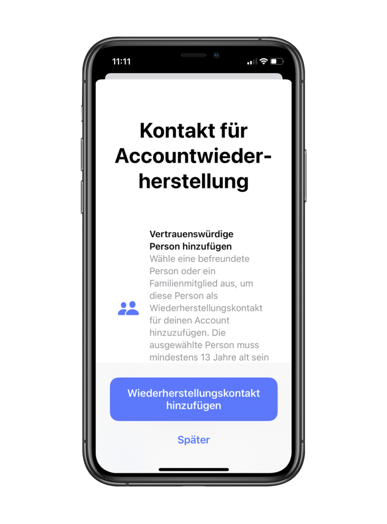 ios 15 Accountwiederherstellung