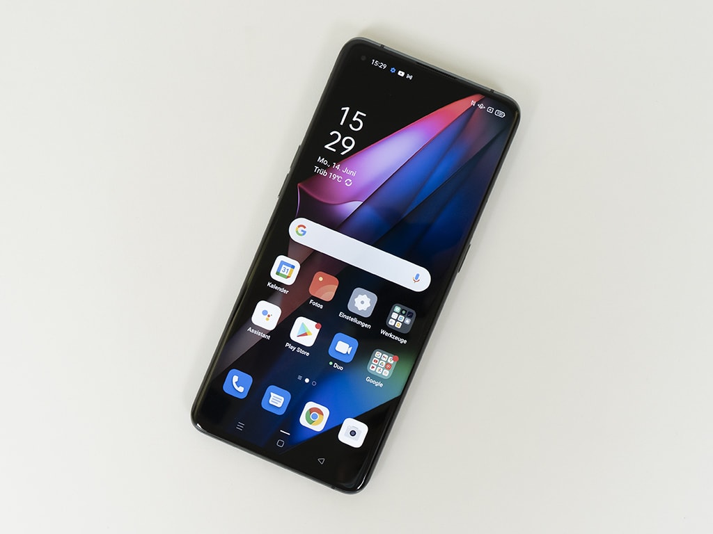 Bildschirm des Rückseite des Oppo Find X3 Pro Homescreen