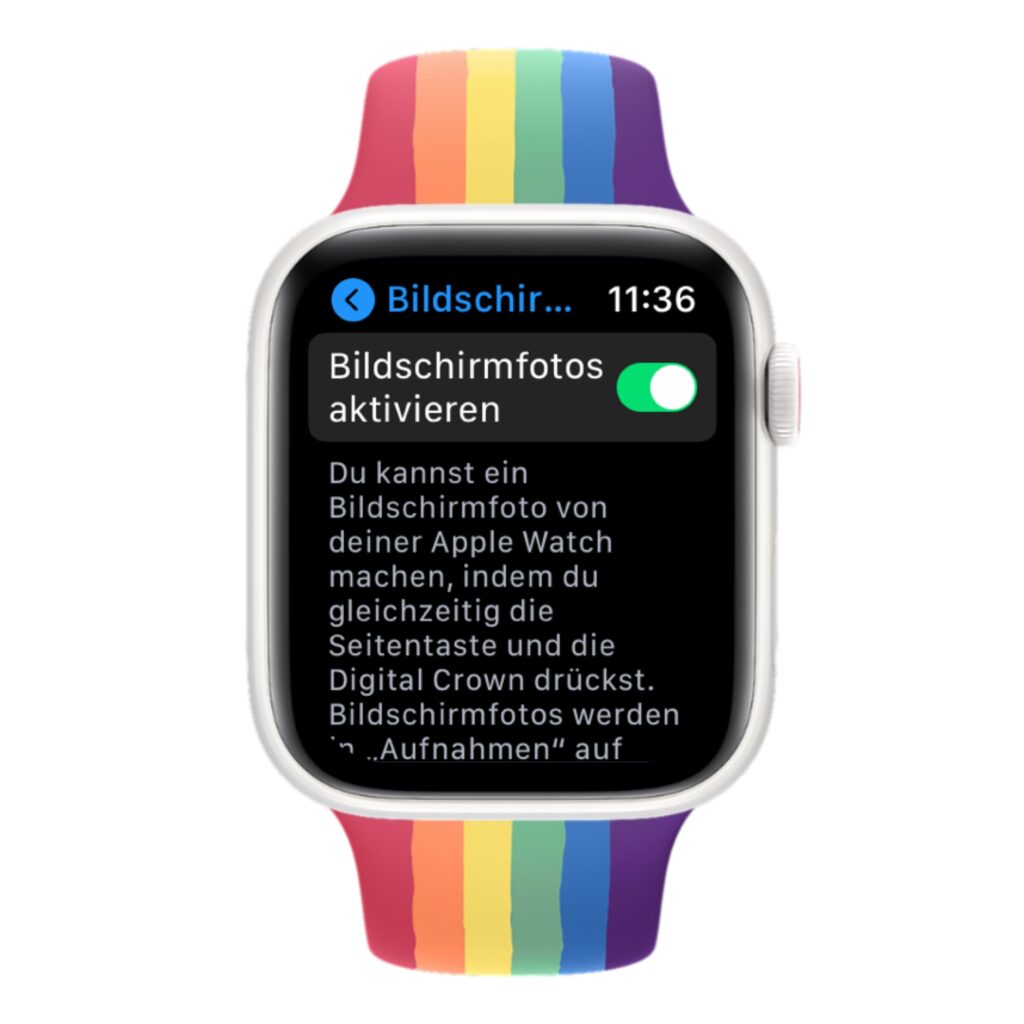 Apple Watch Bildschirmfotos aktivieren