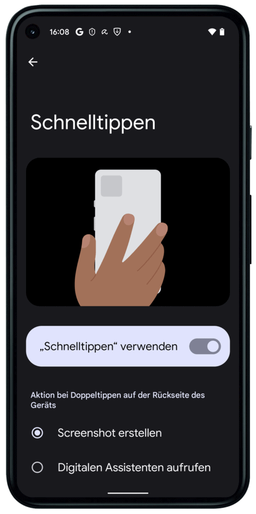 Schnelltippen Android