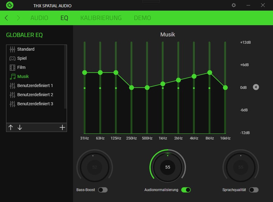 Den Surround-Ton beim Razer über Software einstellen