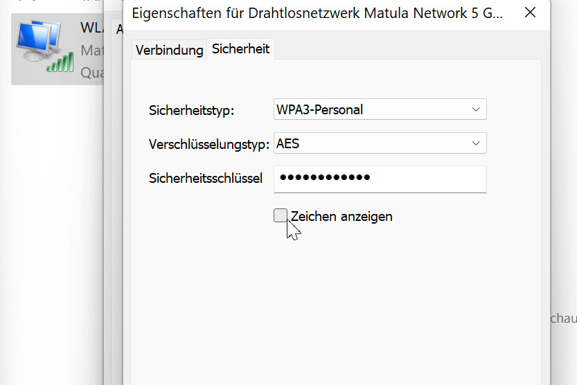 WLAN Schlüssel anzeigen Windows