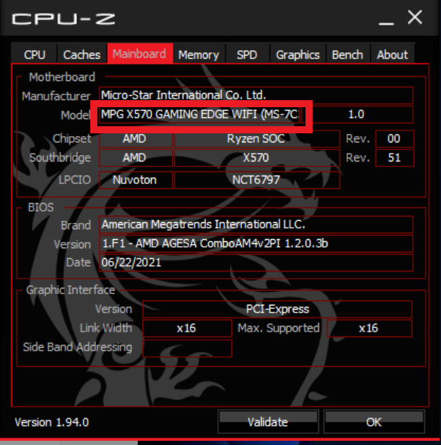 Das Bild zeigt das CPU-Z  Programm