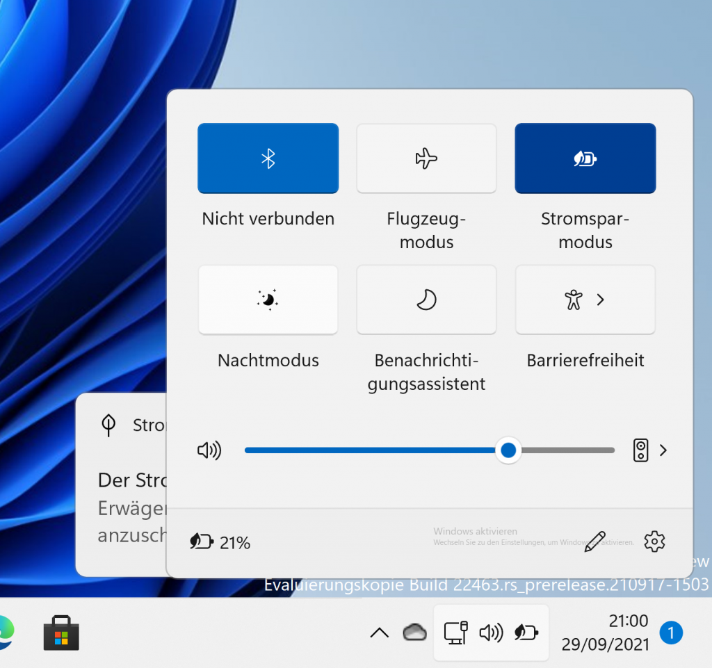 Screenshot Akku Anzeige Win11