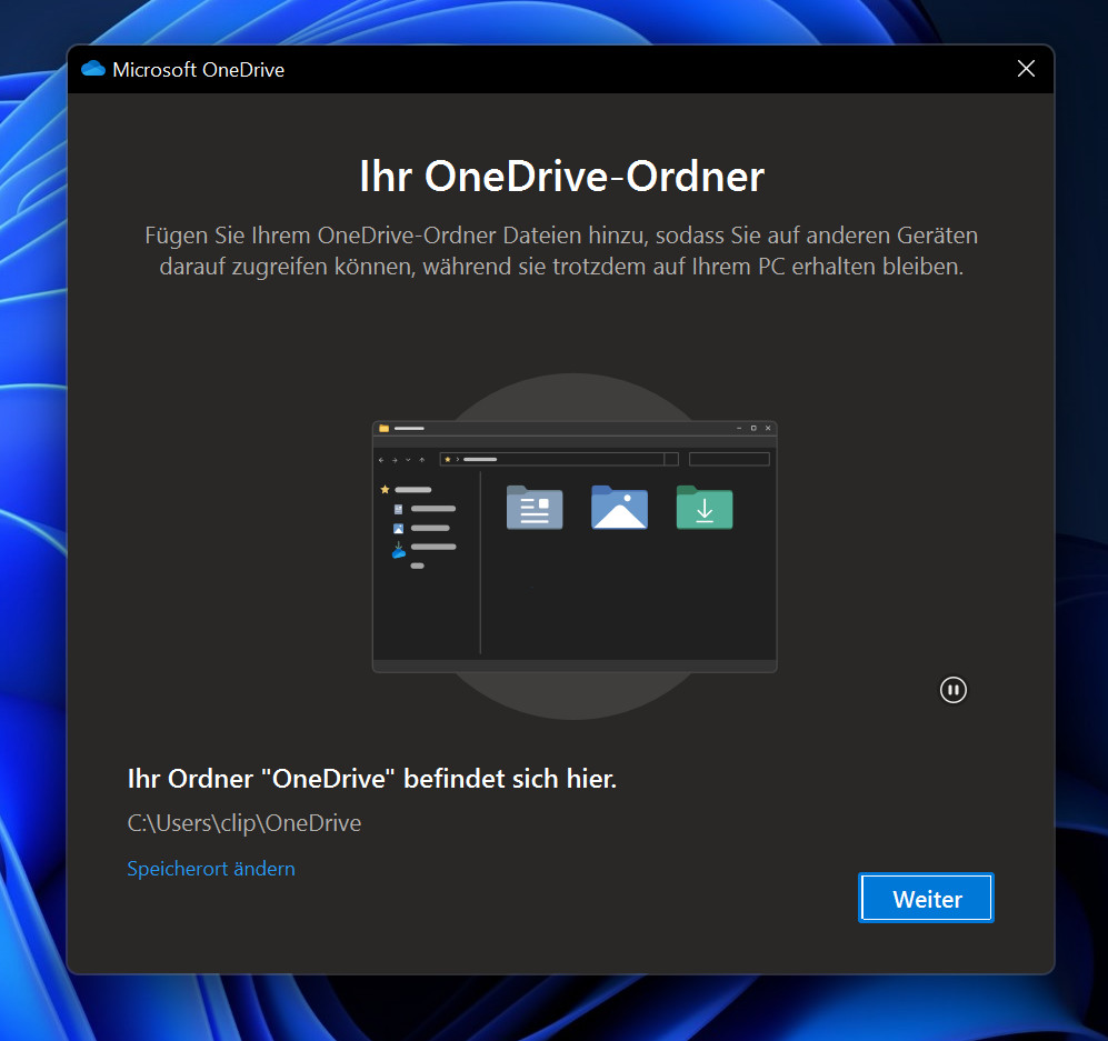 Screenshot OneDrive Suchen