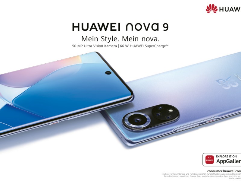 Huawei Smartphones in Blau mit Logo