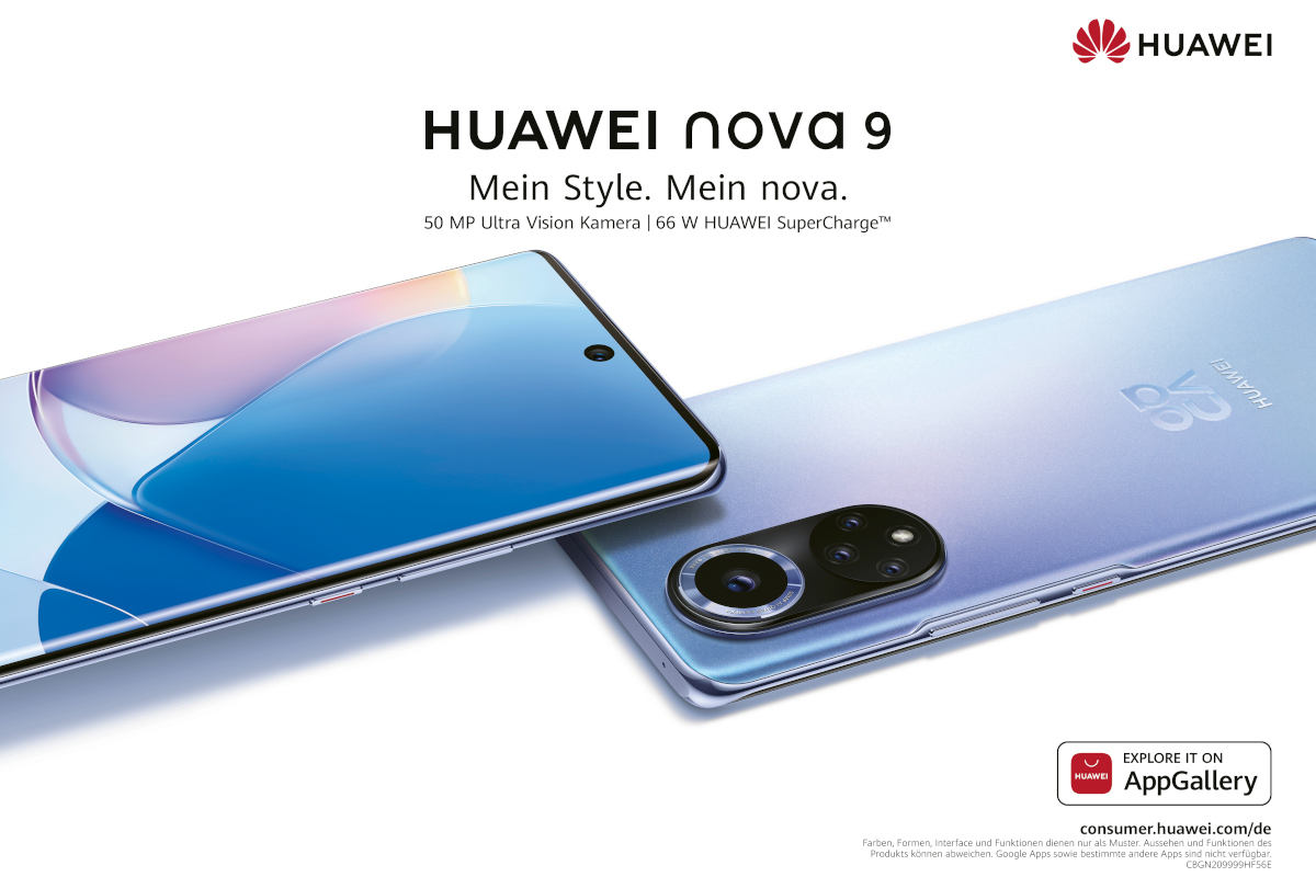 Huawei Smartphones in Blau mit Logo