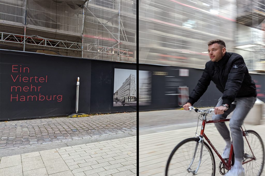 Unschärfe Effekt bei Fahrt auf dem Fahrrad