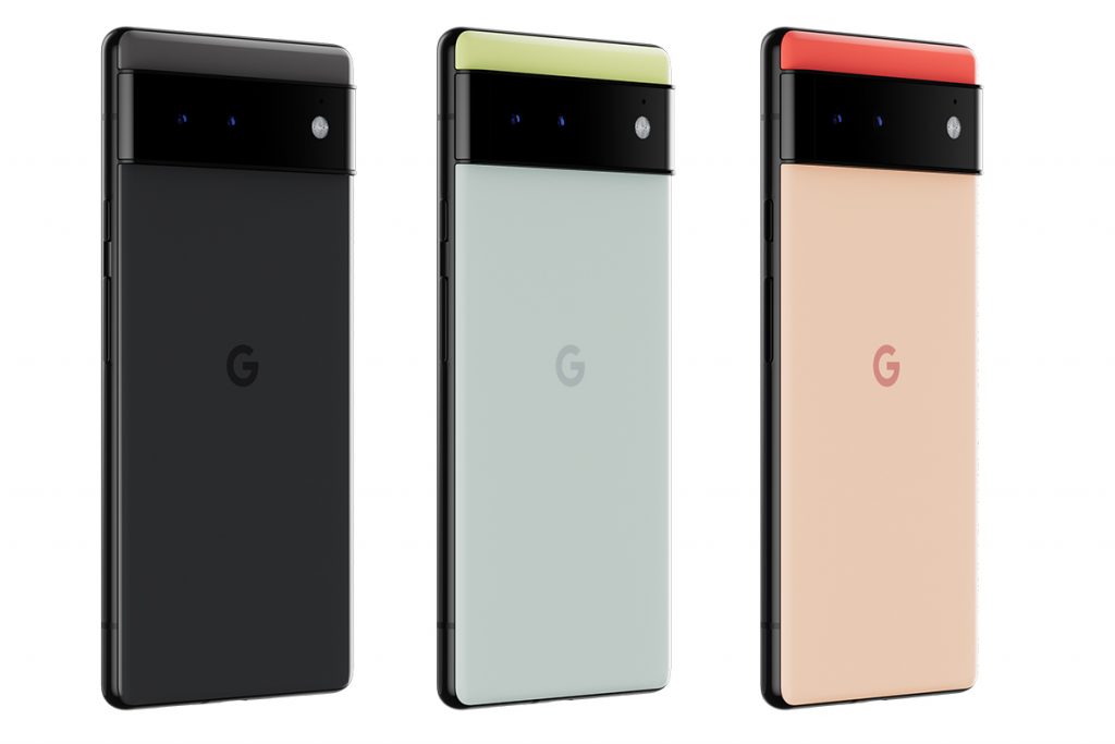 Google Pixel 6 in den drei Farbvarianten.