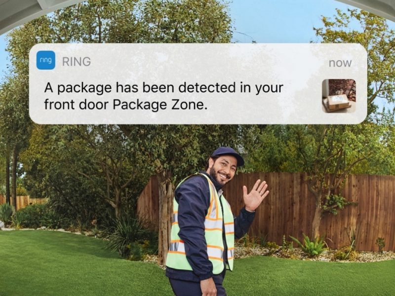 Paketbote und Ring-Benachrichtigung