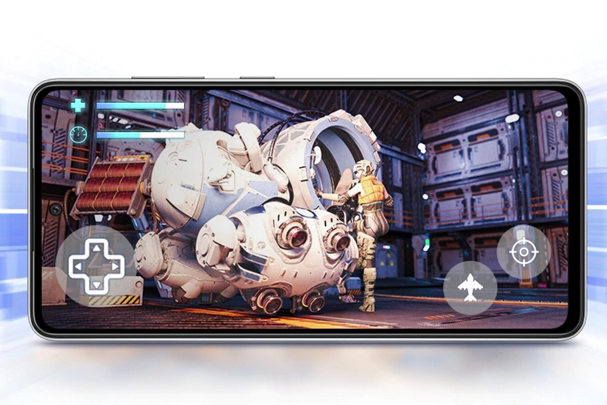 Samsung-Handy mit laufendem Spiel