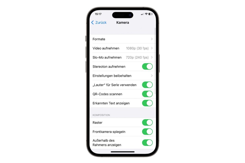 iPhone Kamera-Einstellungen