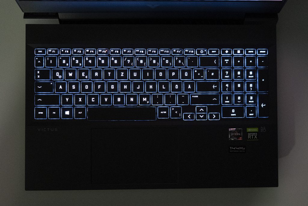 HP Victus 16 beleuchtete Tastatur