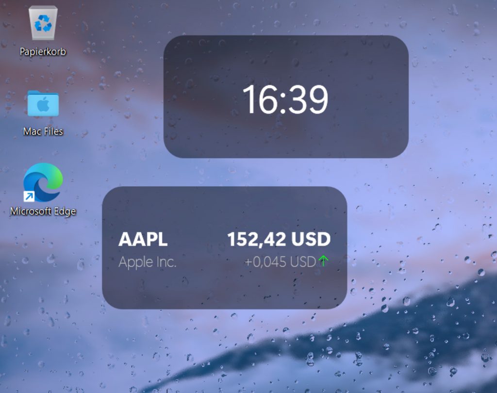 Screenshot Desktop Detail mit Monat und Uhrzeit