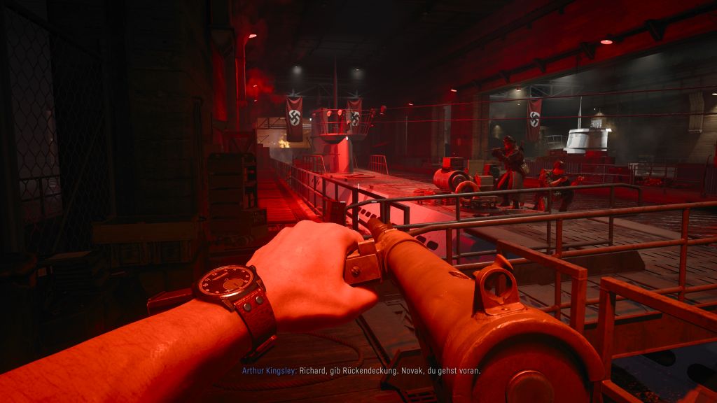 Screenshot Uboot Innenraum in rotem Licht