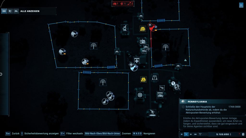 Screenshot dunkle Karte
