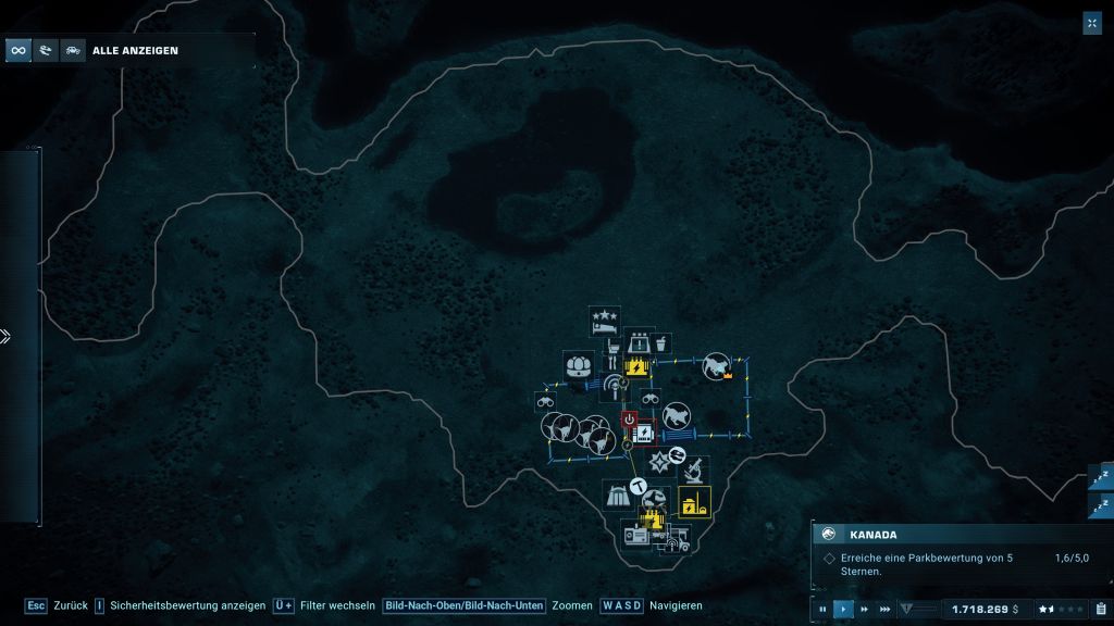 Screenshot dunkle Karte von Gelände