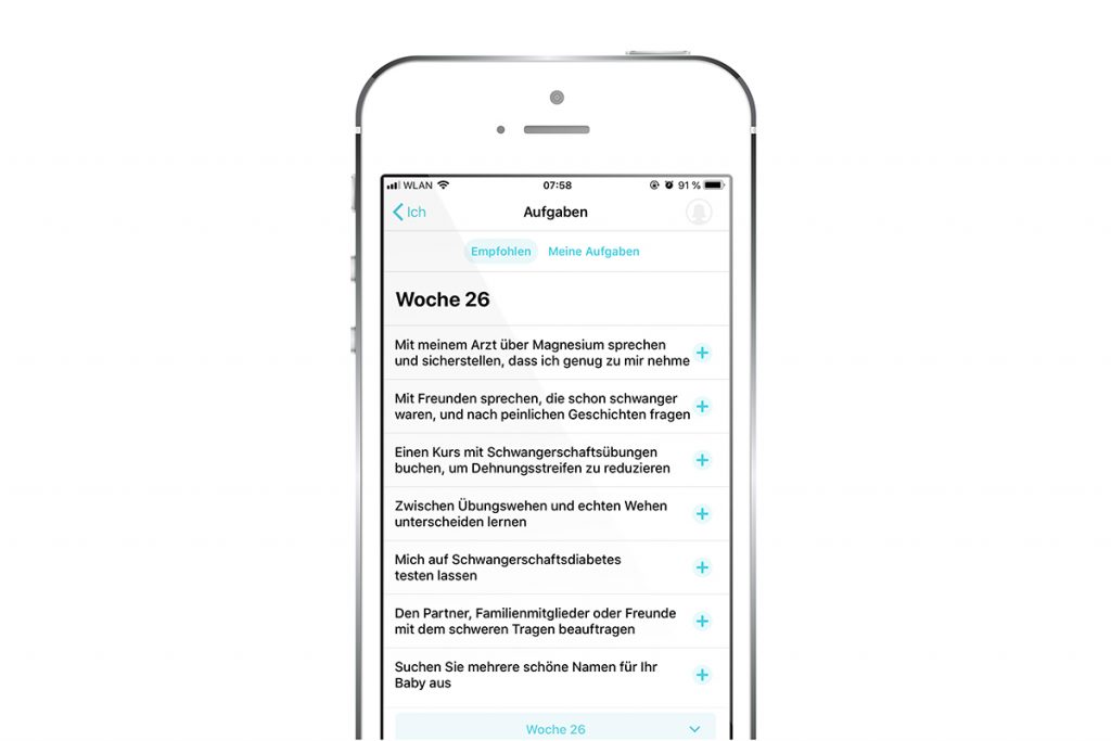 Schwangerschaft Plus App ToDoListe