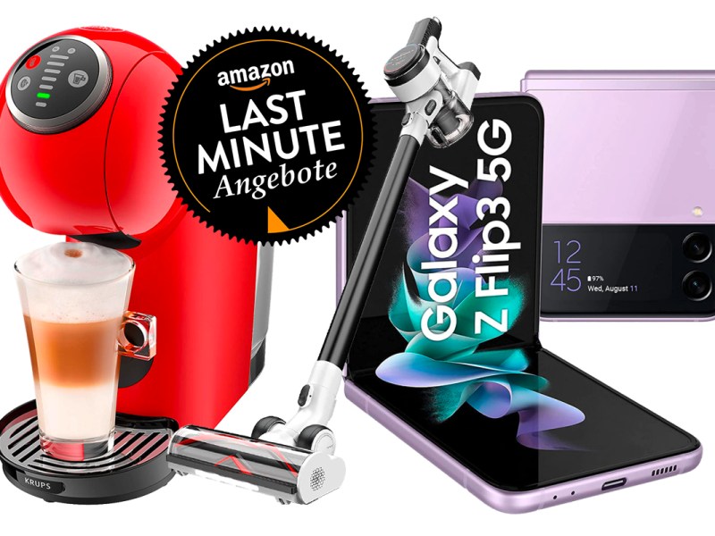 Produkte nebeneinander, Kaffeemaschine, Akku-Staubsauger, Smartphone