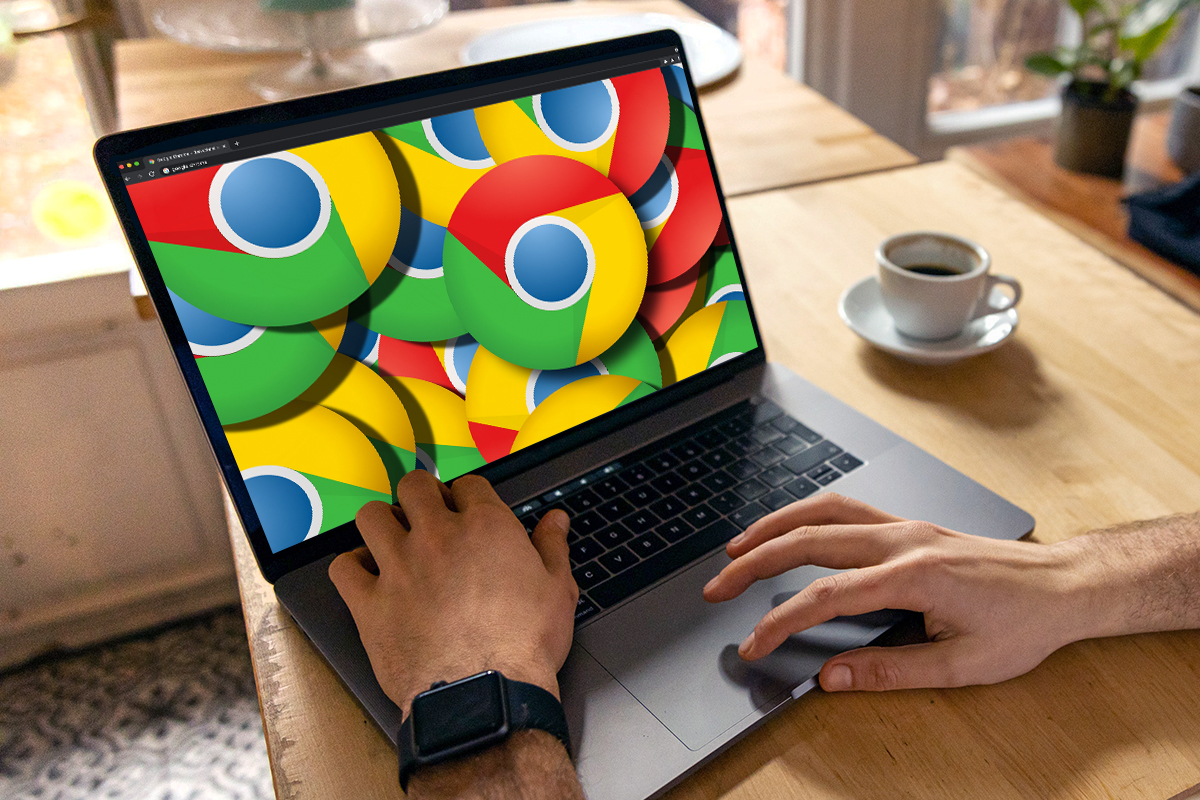 Google Chrome Browser auf Notebookscreen