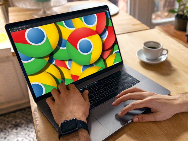 Google Chrome Browser auf Notebookscreen