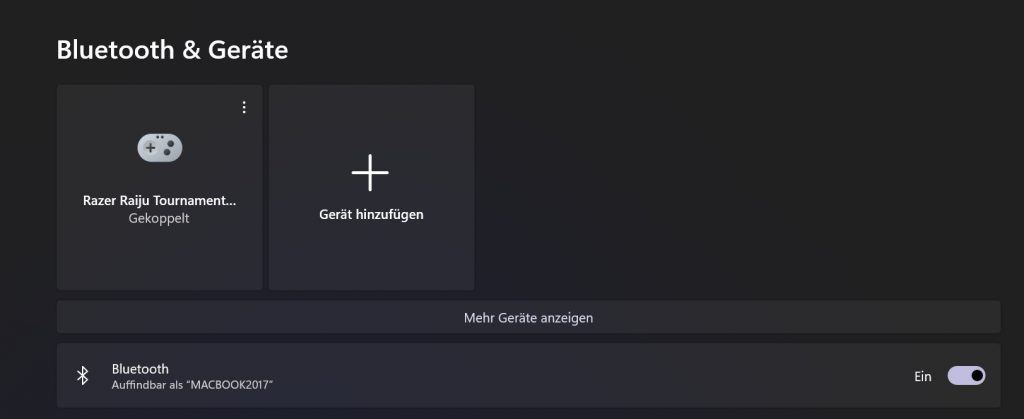 Der Screenshot zeigt die Einstellungen "Bluetooth und Geräte" von Windows 11.