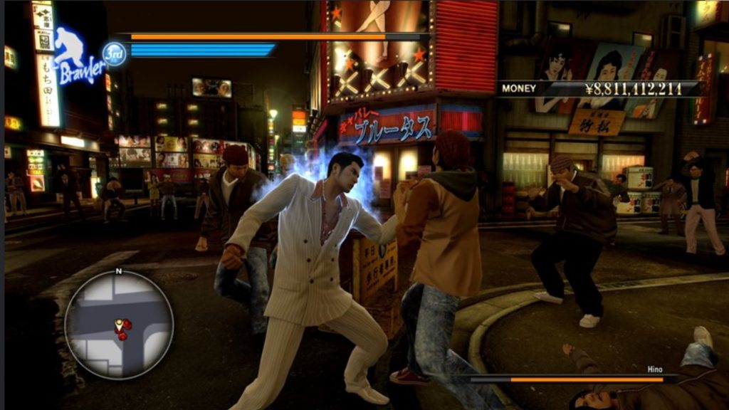 Der Screenshot zeigt einen Kamp im Spiel Yakuza.