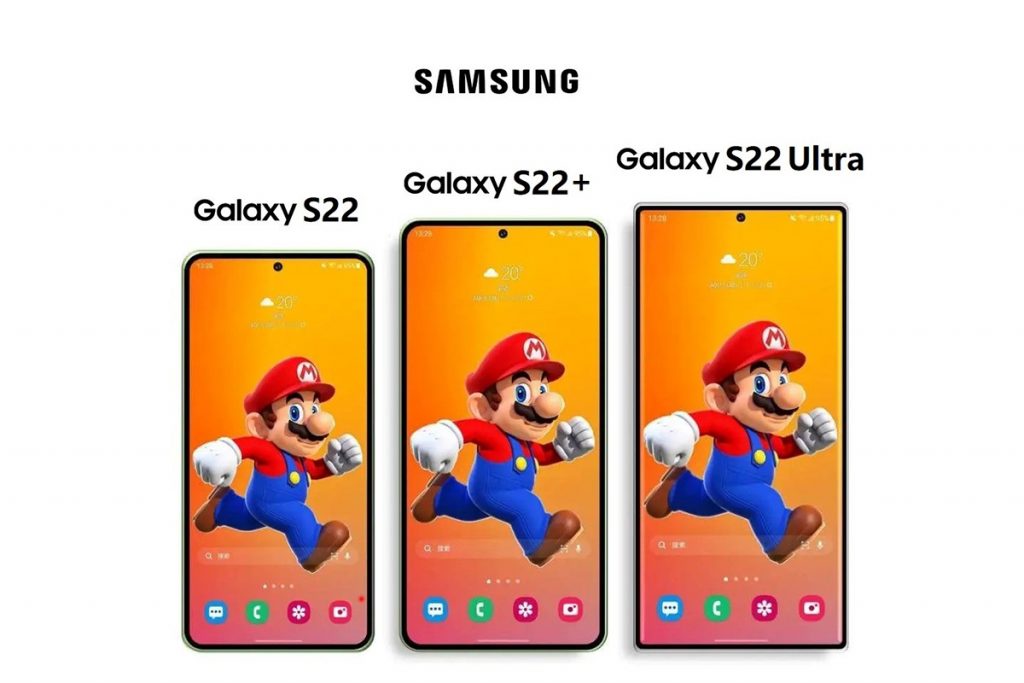 Die drei Samsung Galaxy S22 direkt nebeneinander im Größenvergleich.