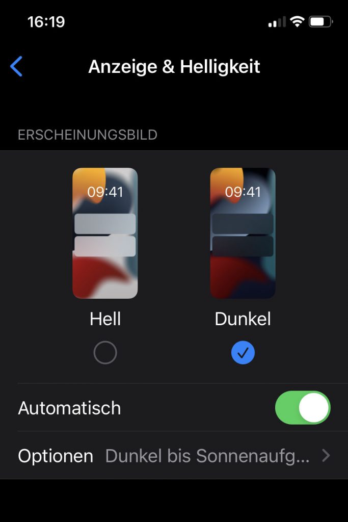 Dark Mode auf dem iPhone automatisch einstellen