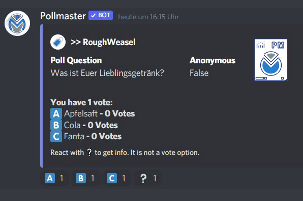 Discord Umfrage