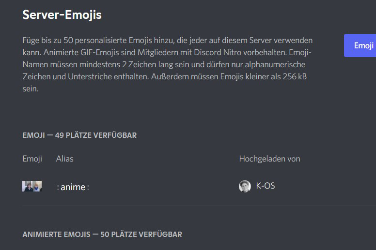 Discord Emoji hochladen