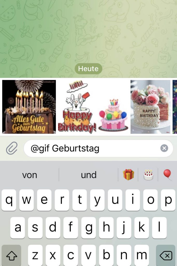 GIFs im Messenger finden