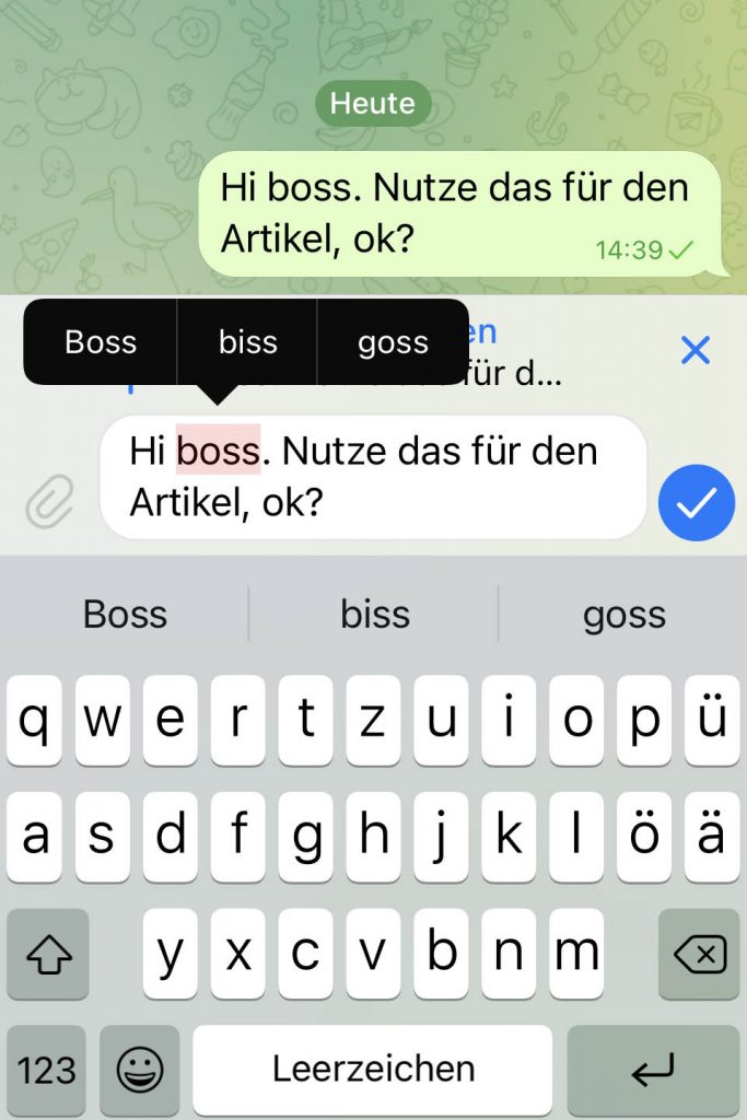 Nachricht bei Telegram korrigieren