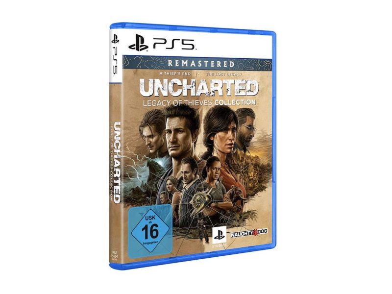 Die Packung des PS5-Spiele Uncharted Legacy of Thieves Collection