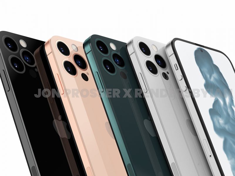 iPhone 14 in vier Farben nebeneinander