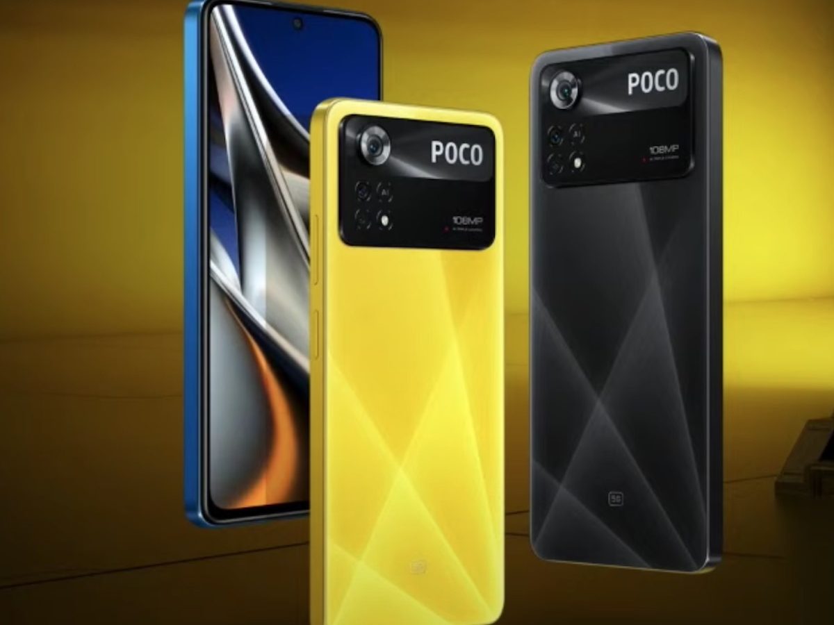 Das Poco X4 Pro 5G Smartphone in drei Farben
