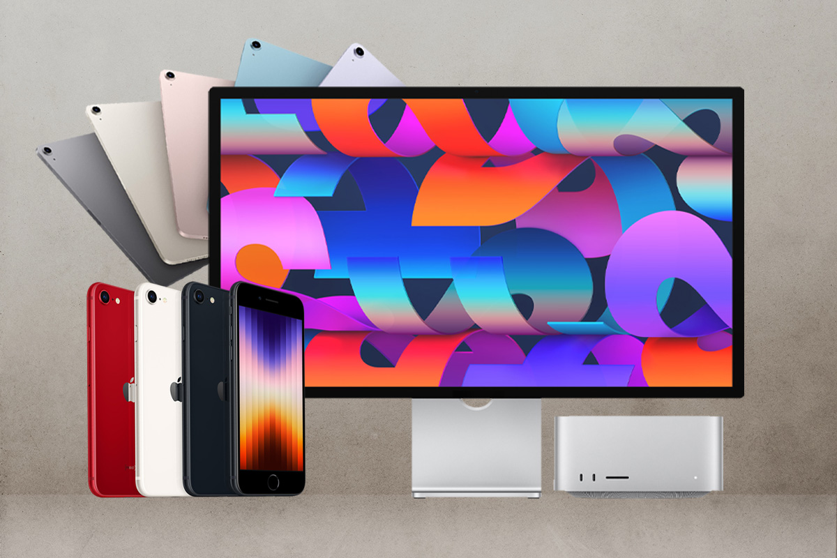Das neue iPhone SE, das neue iPad Air und der neue Mac Studio mit Studio Display