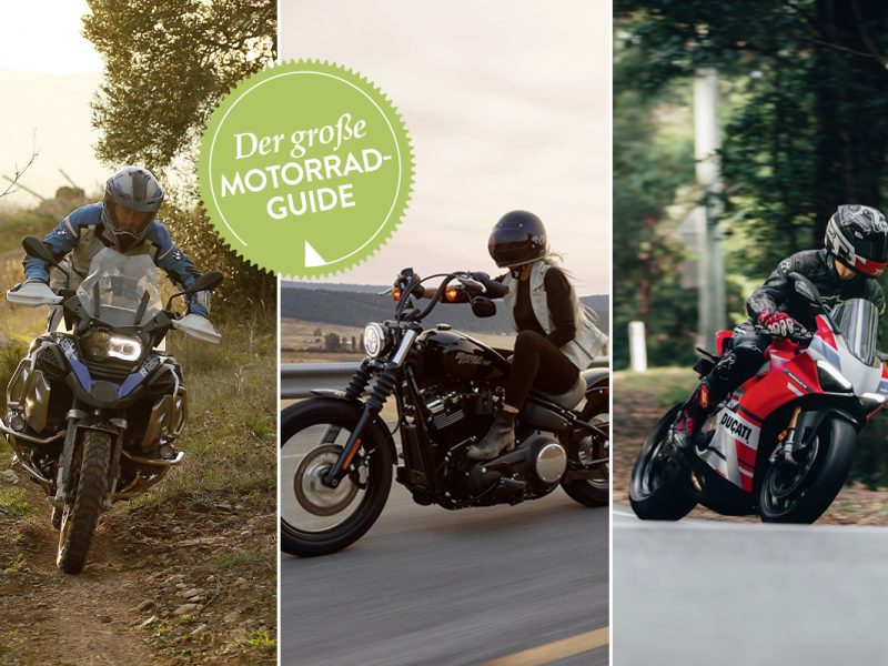 Dre Motive von Motorrädern in einer Collage
