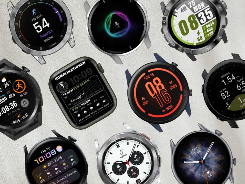 Die Zieffernblätter von 10 Smartwatches